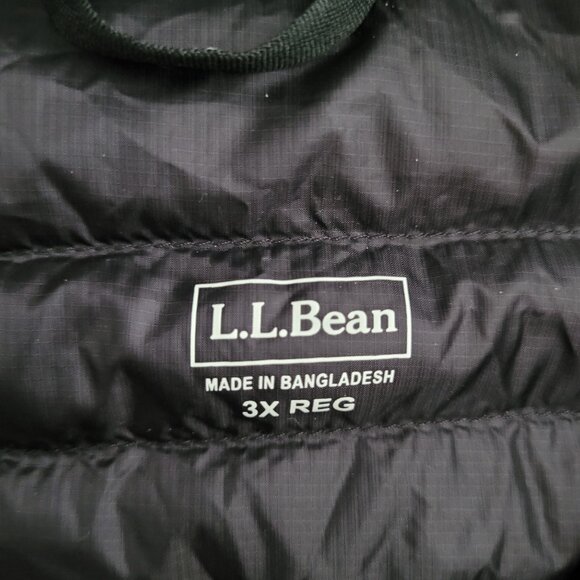 L.L. Bean Women's Ultra Light Goose Down Black Puffer Jacket-3X - Picture 6 of 9